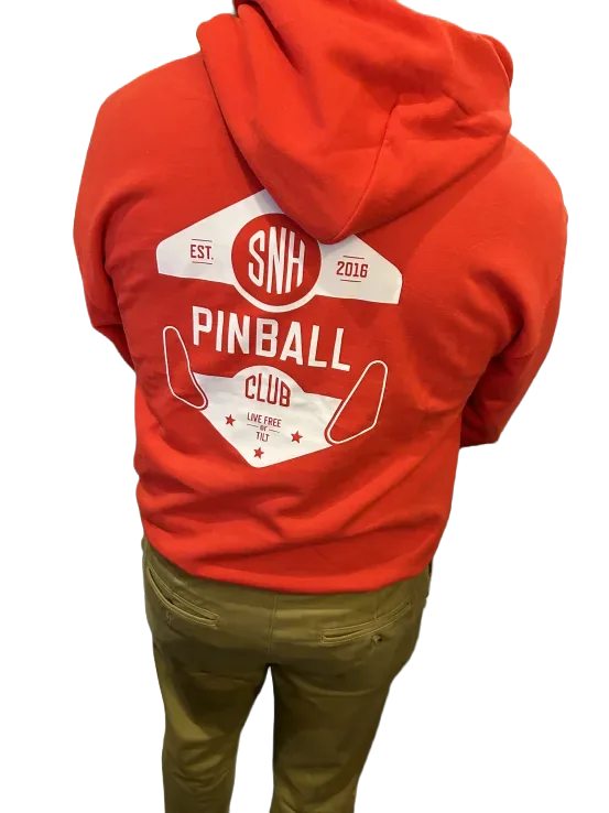 SNHPC logo hoodie back in red